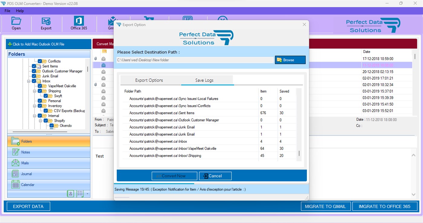 #6. OLM to PST Converter Software (Windows) Podle: PERFECT DATA SOLUTIONS