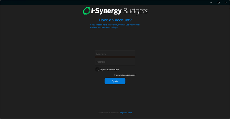 I-Synergy Budgets - PC - (Windows)