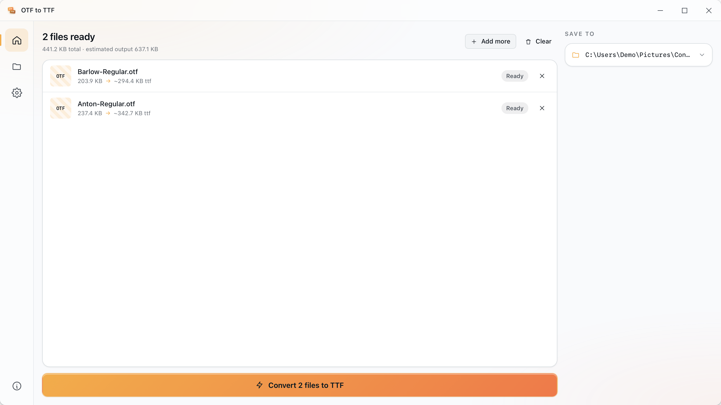 OTF to TTF | Convert OTF to TTF screenshot