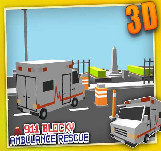 Blocky 911 Ambulance Rescue screenshot 4