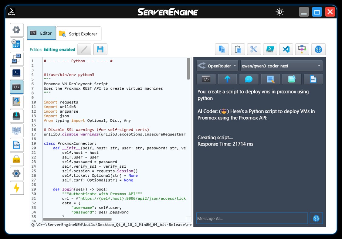#3. ServerEngine (Windows) Podle: CForce-IT, Claudio Orlando