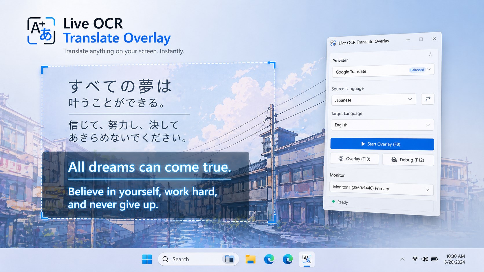 Live OCR Translate Overlay screenshot