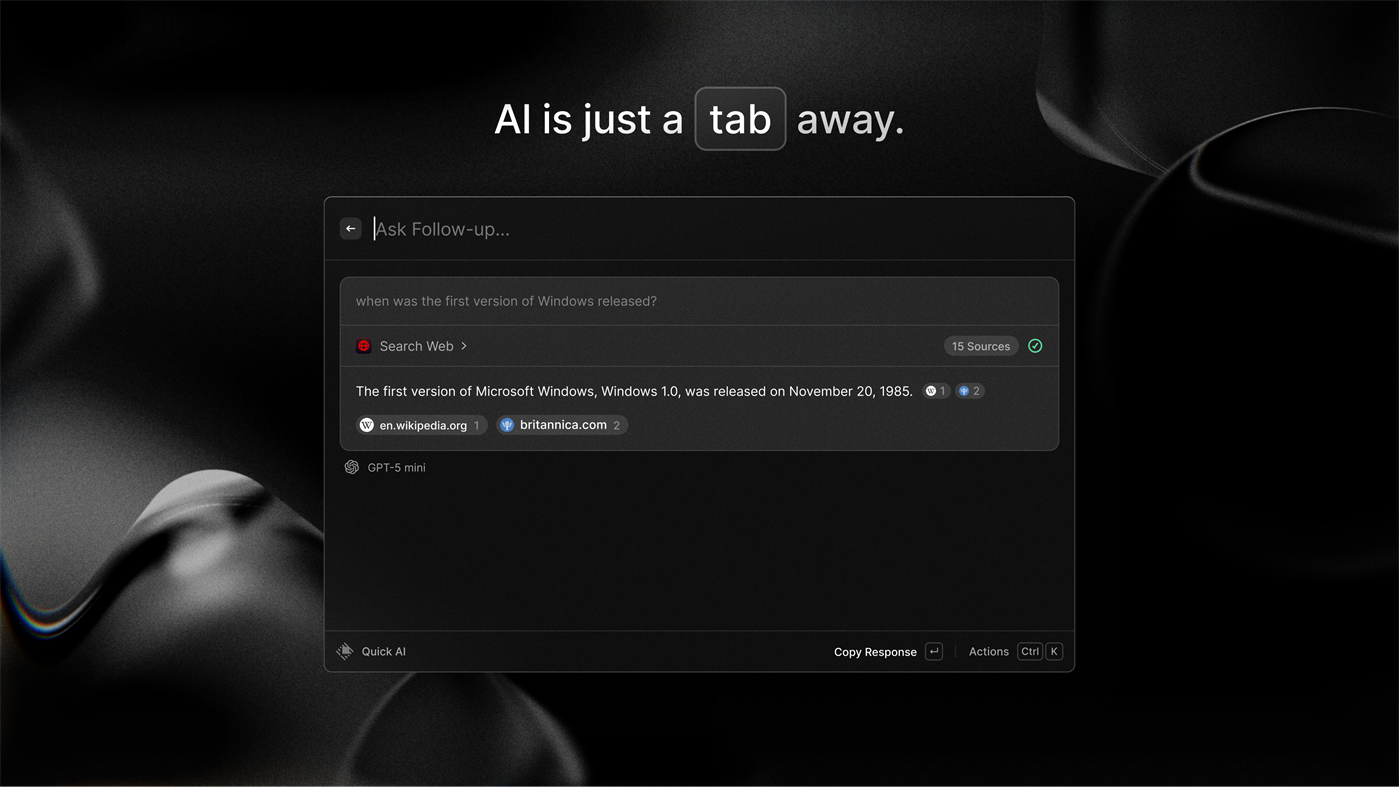 #6. Raycast (Windows) By: Raycast Technologies Ltd.