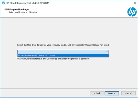 HP Cloud Recovery Tool screenshot 3