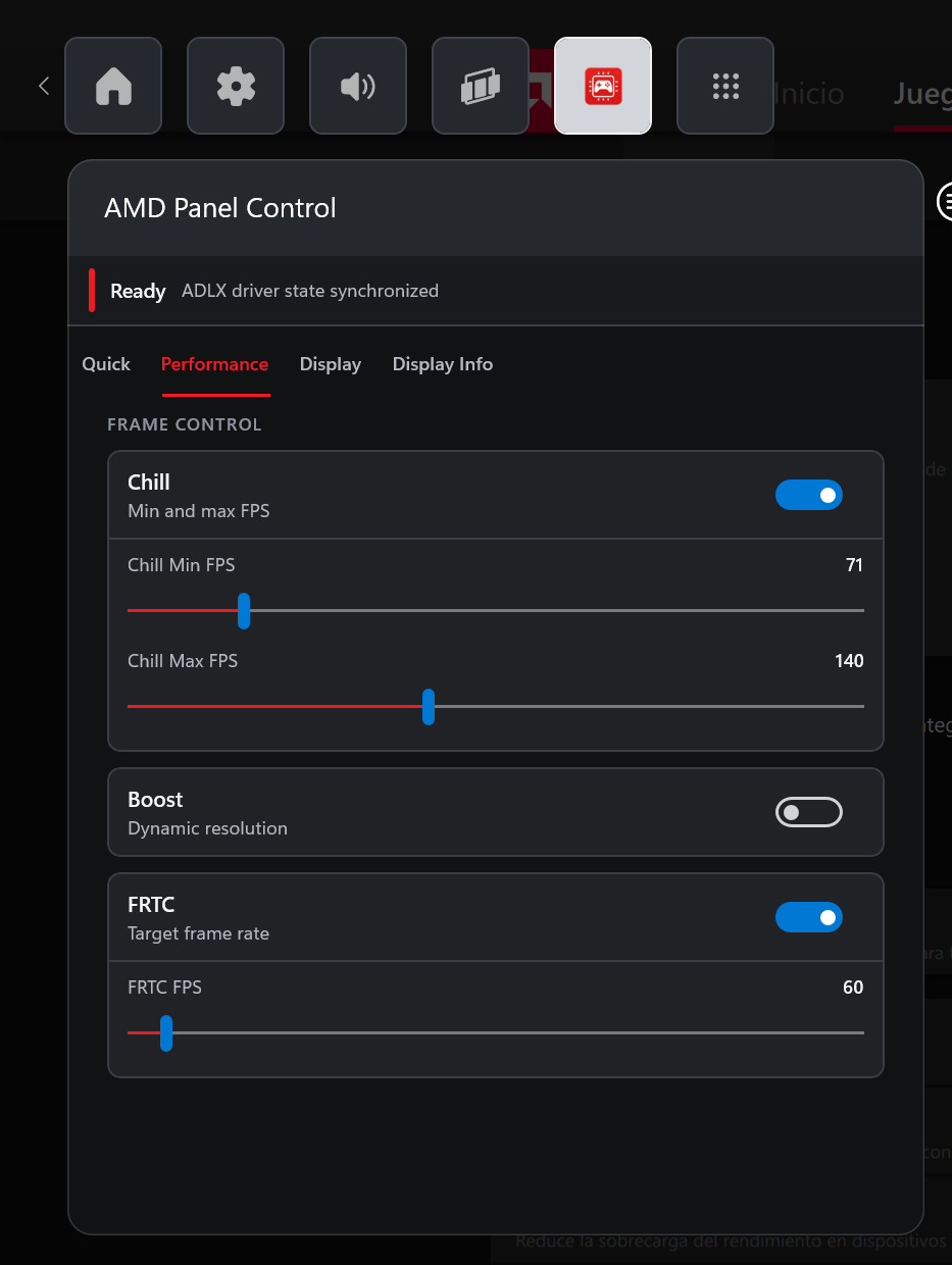AMD Control Panel screenshot