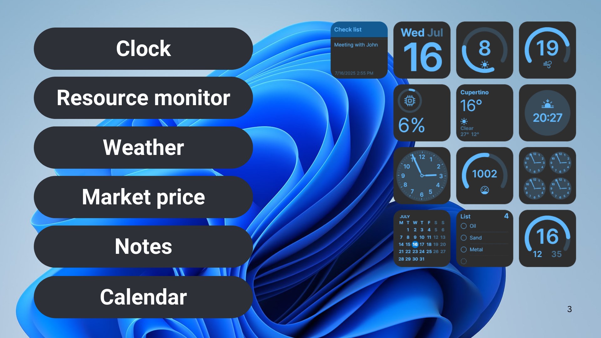 Widgets - Desktop Gadgets screenshot