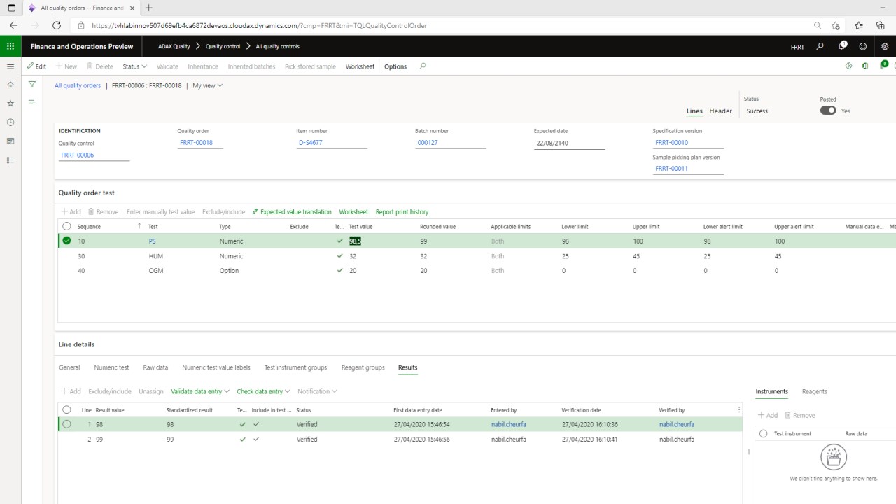 Snapshot 4 of ADAX Life Science for D365 for Finance & Operations