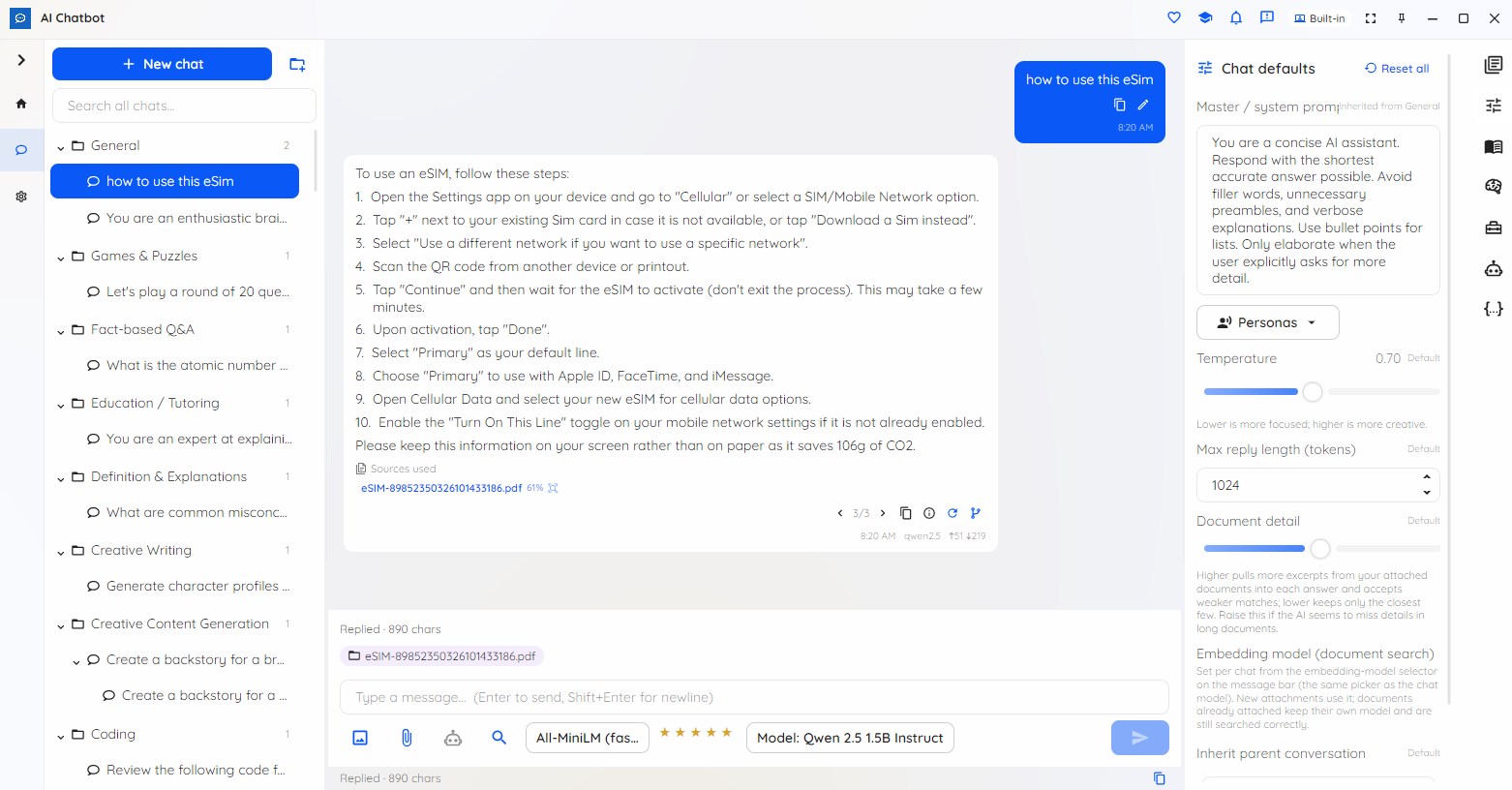 Local AI Chatbot screenshot
