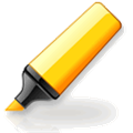 Yellow highlighter pen for web