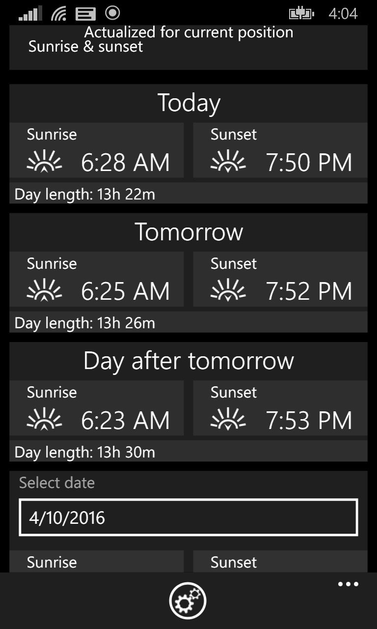 Screenshot 1 Sunrise & sunset windows