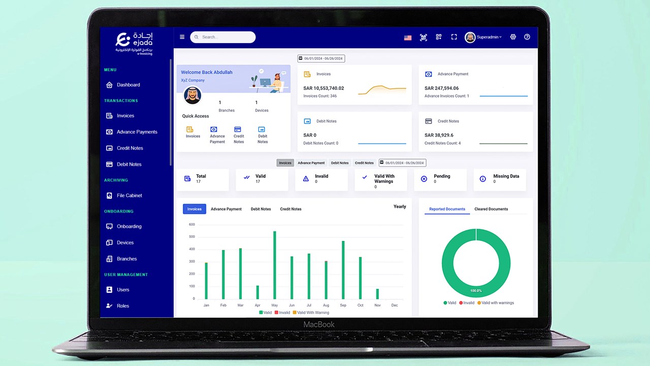 Snapshot 1 of eInvoicing | KSA ZATCA Compliant Solution