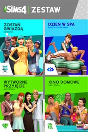The Sims™ 4 Live Lavishly – Zestaw: Zostań gwiazdą, Dzień w Spa, Wytworne Przyjęcie Akcesoria, Kino Domowe Akcesoria