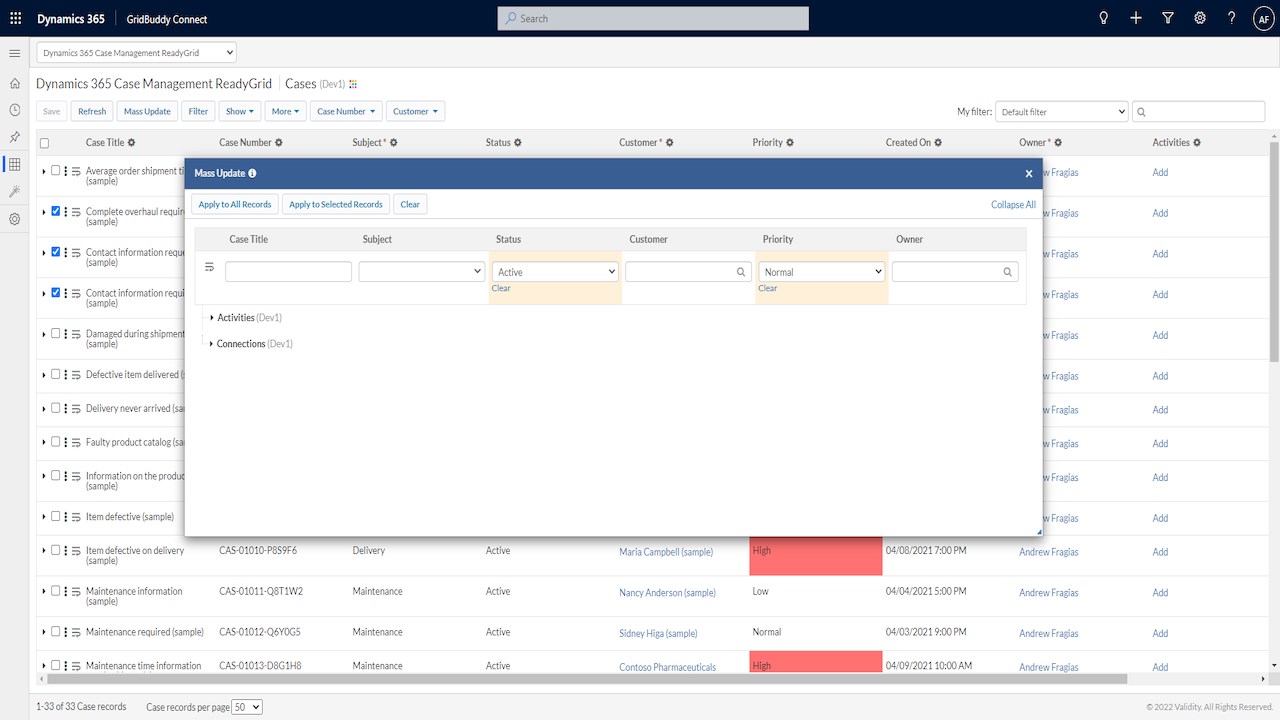 Snapshot 1 of GridBuddy Connect Package for Dynamics 365
