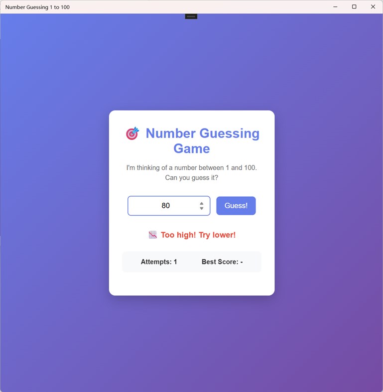 #2. Number Guessing 1 to 100 (Windows) 由: RollerNiGi