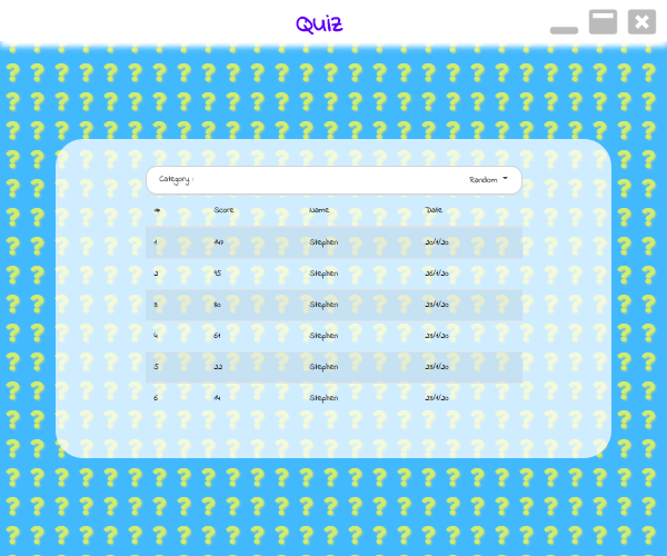 Quiz screenshot