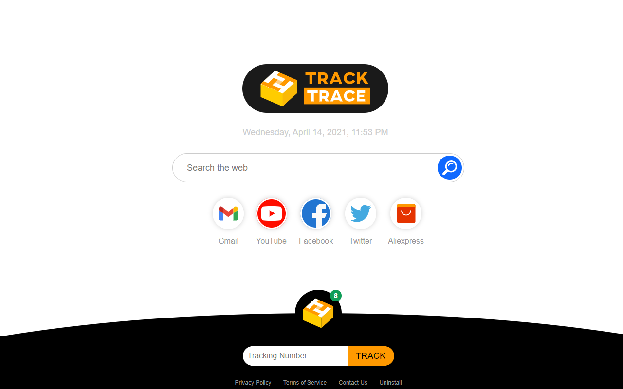 Track & Trace Parcels. Search Tab