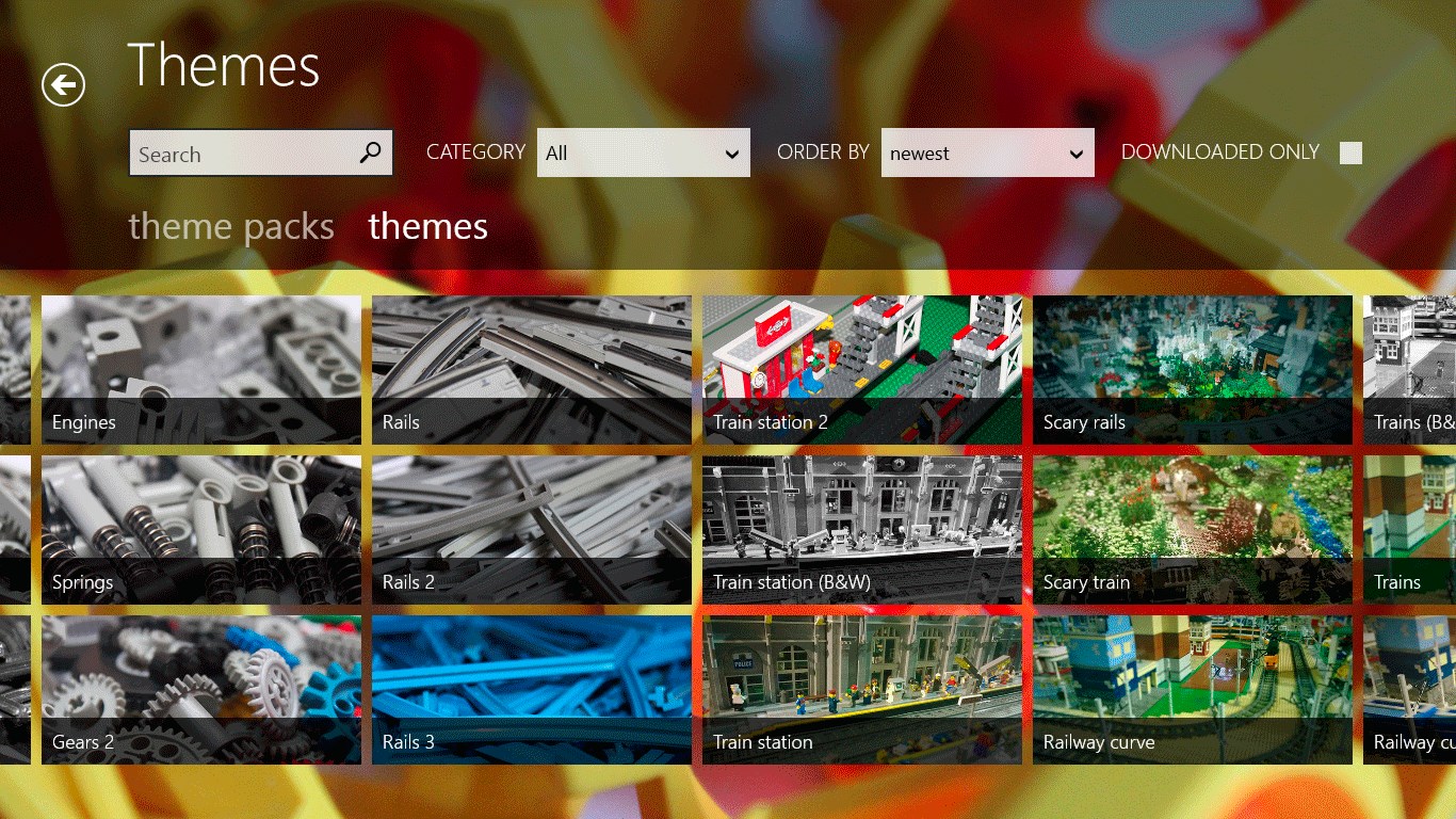 Choose from hundreds of image backgrounds for the app.