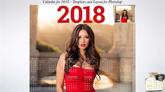 Calendar for 2018 - Templates and Layout for Photoshop screenshot 2