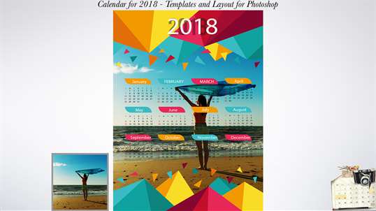 Calendar for 2018 - Templates and Layout for Photoshop screenshot 5