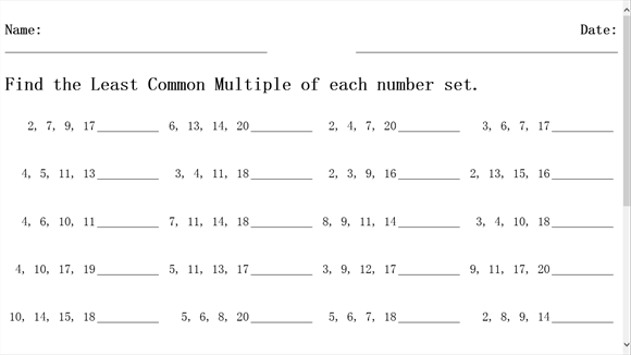 Printables Least Common Multiple Worksheet least common multiple worksheet for windows 10 free download screenshot 2