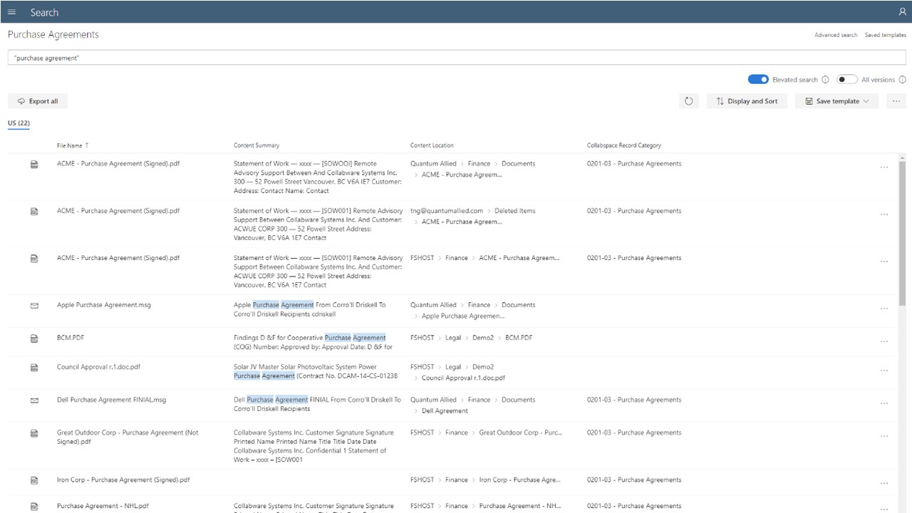 Snapshot 5 of Collabspace DISCOVERY: Cross-Platform eDiscovery