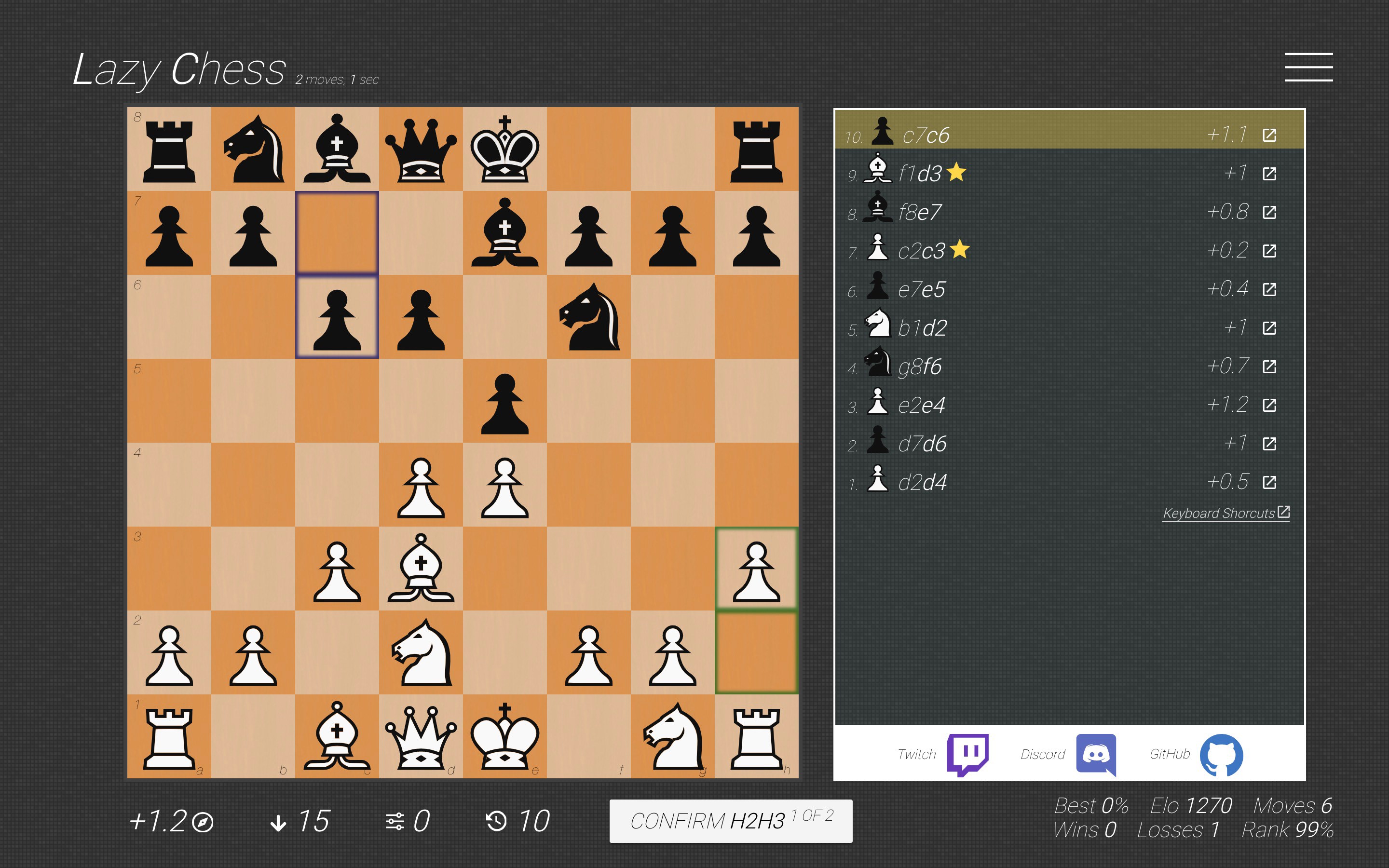 Captura 1 Lazy Chess windows