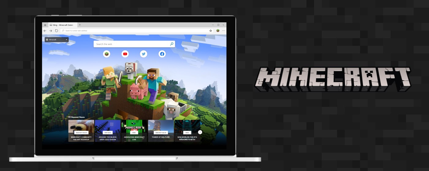 Minecraft New Tab marquee promo image