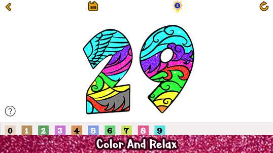 Numbers Glitter Color by Number - Adult Coloring Pages screenshot 5