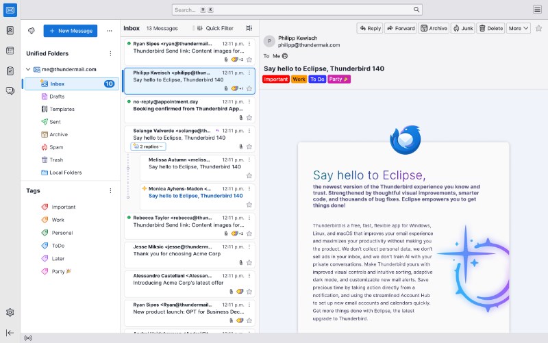 Mozilla Thunderbird ESR screenshot