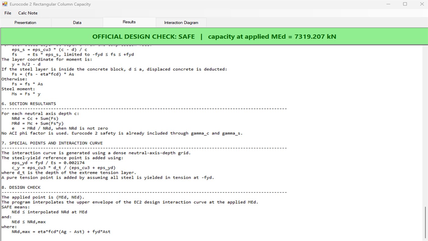 #4. EUROCODE2-RECTANGULAR COLUMN CAPACITY (Windows) di: BSAIBES Engineering