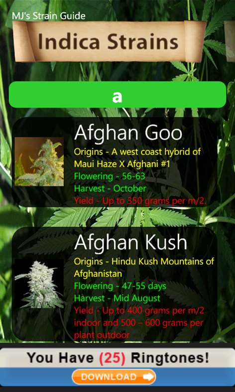 MJ's Strain Guide Free Screenshots 2