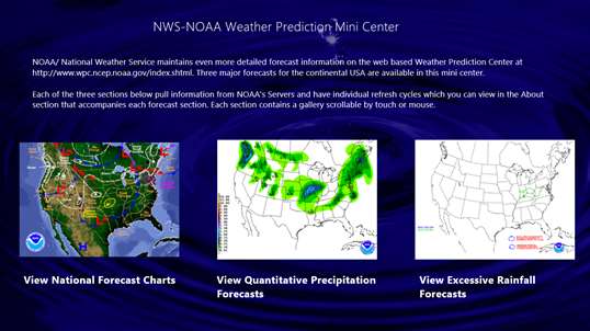 NWS-NOAA Weather Prediction Mini Center screenshot 1