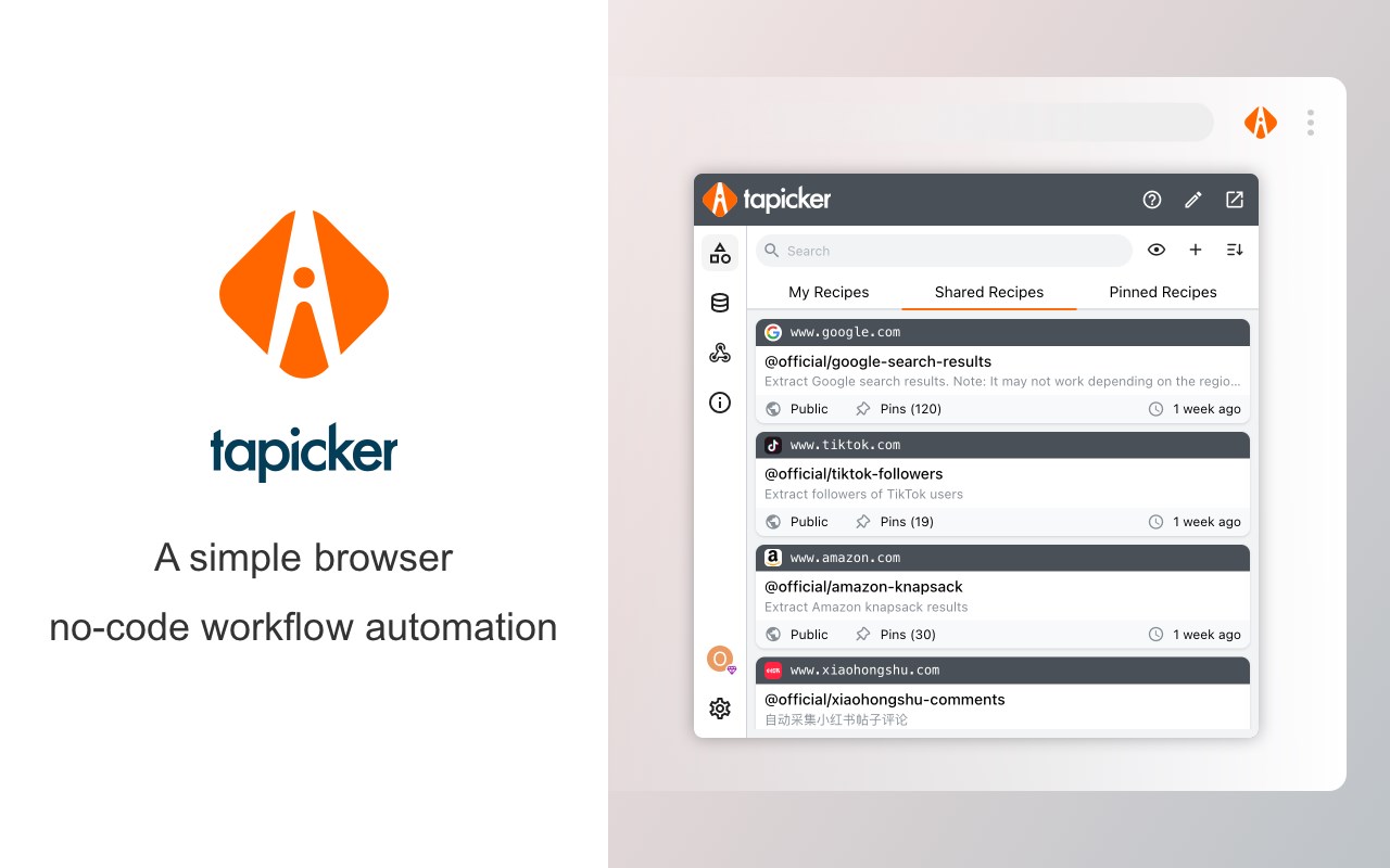 Tapicker - A Web Automation Data Scraper