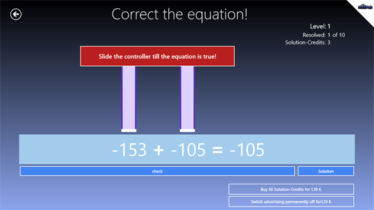 Gleichungen - Das Mathe-Spiel screenshot 2