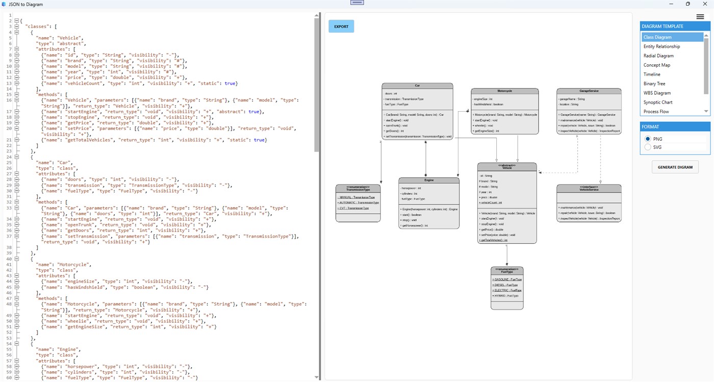 JSON to Diagram screenshot 1