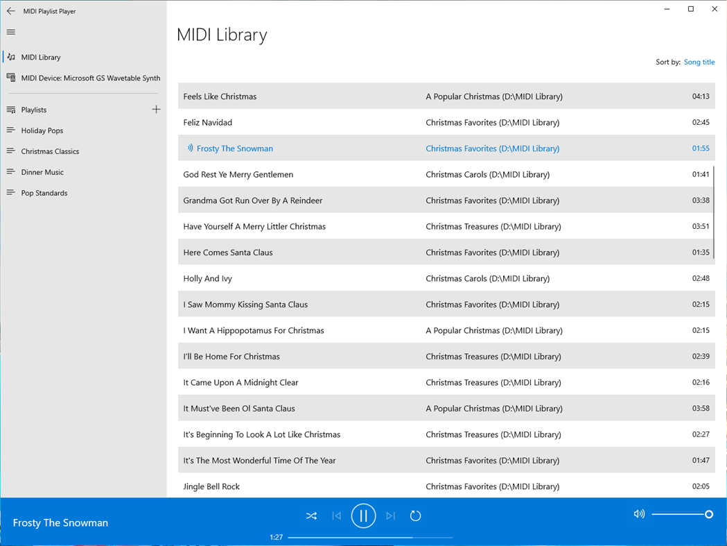 #1. MIDI Playlist Player (Windows) 作者: Dotted Decimal Software
