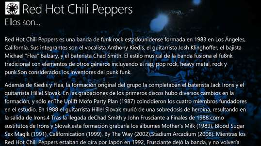 Los Red Hot Chili Peppers screenshot 1