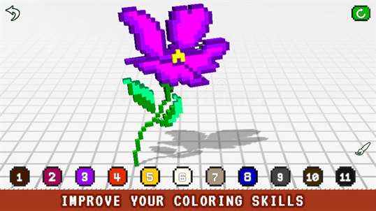 Flowers 3D Color by Number - Voxel Coloring Book screenshot 1