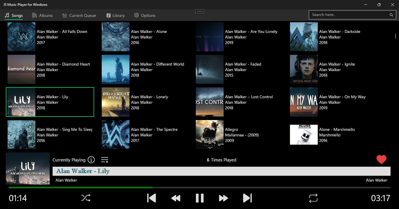 #3. JS Music Player for Windows (Windows) Ved: Jagadeesh K