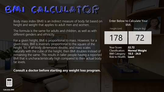 BMI Calculator RT screenshot 2