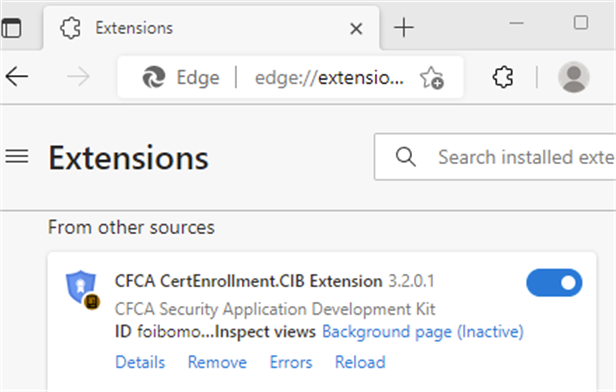 CFCA CertEnrollment.CIB Extension