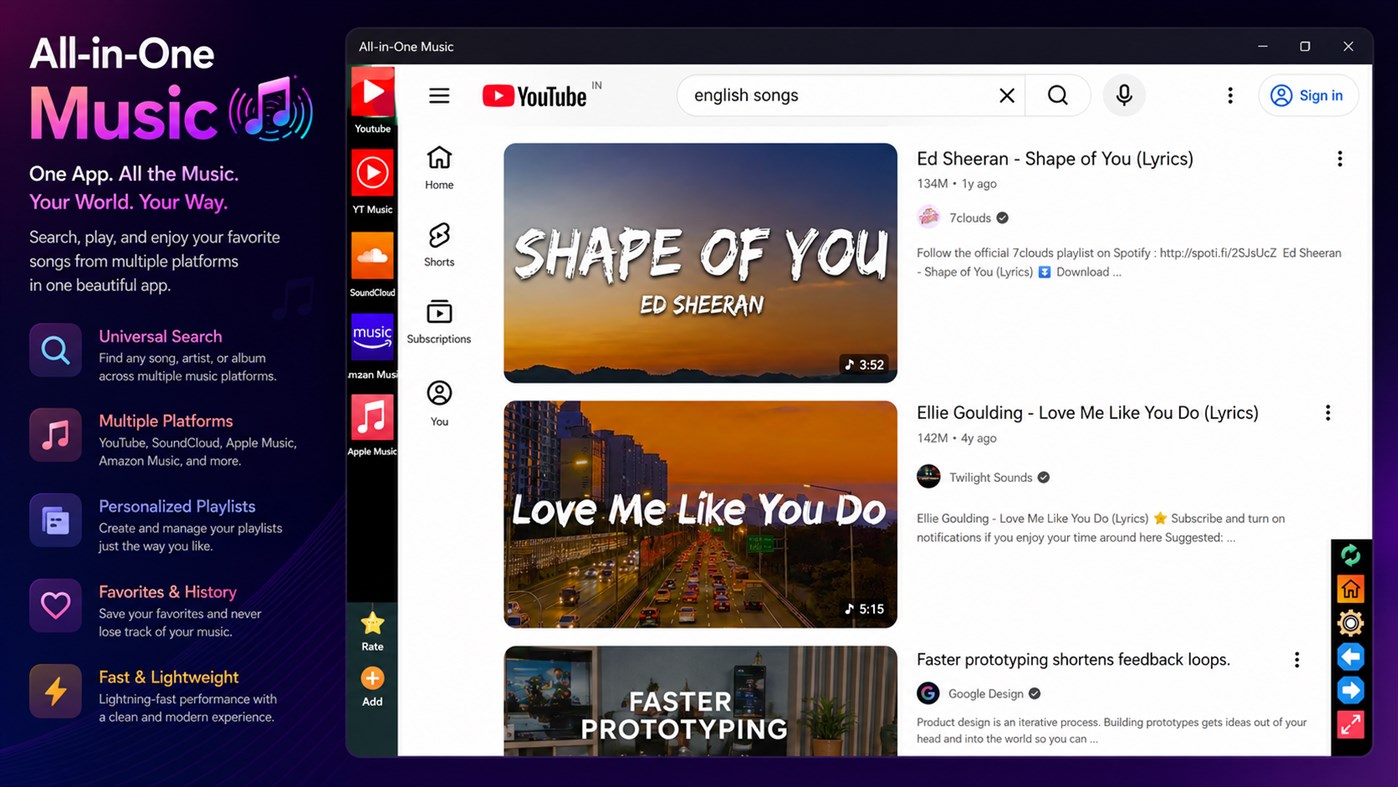 #5. Music App : All-in-One (Windows) By: Shambhus Temptation