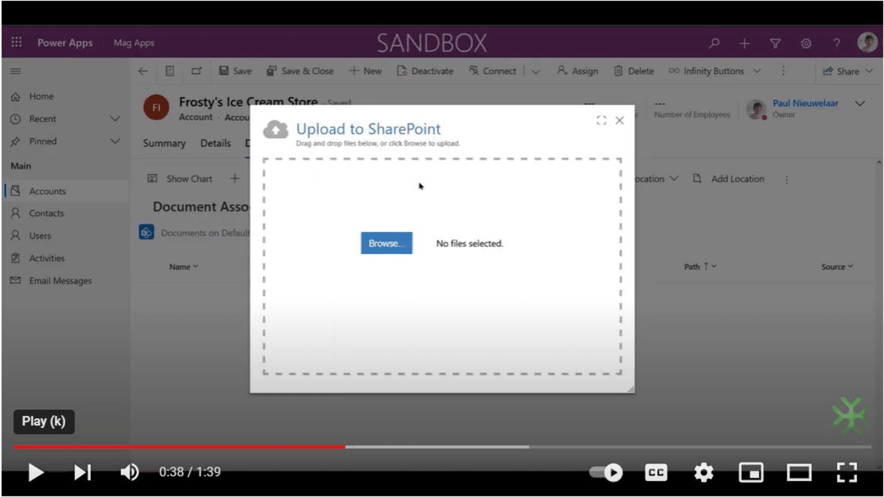 Snapshot 2 of Infinity Buttons - SharePoint Add-On for Dynamics 365