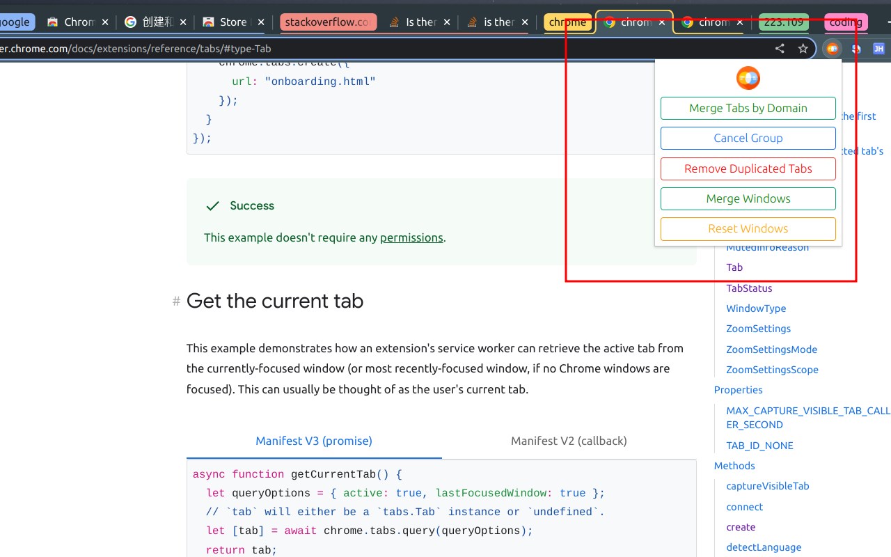 Manage Tabs Group