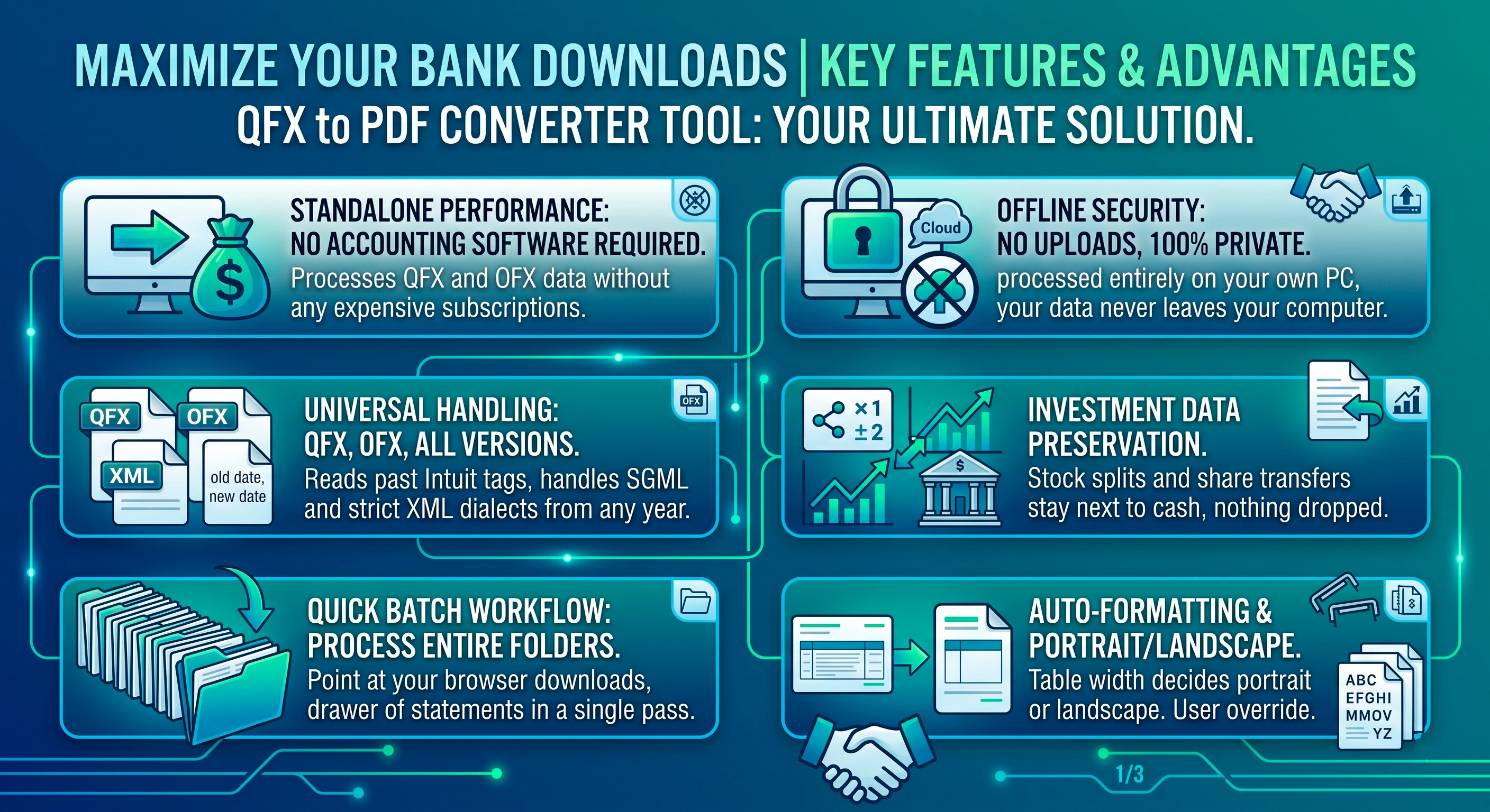 QFX to PDF Converter Tool screenshot