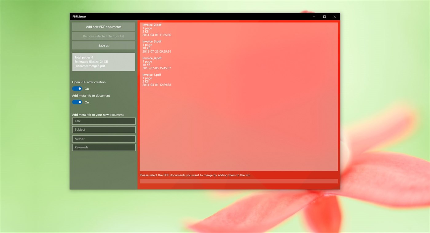 #1. PDFMerger (Windows) Tekijänä: Software Development Berlin
