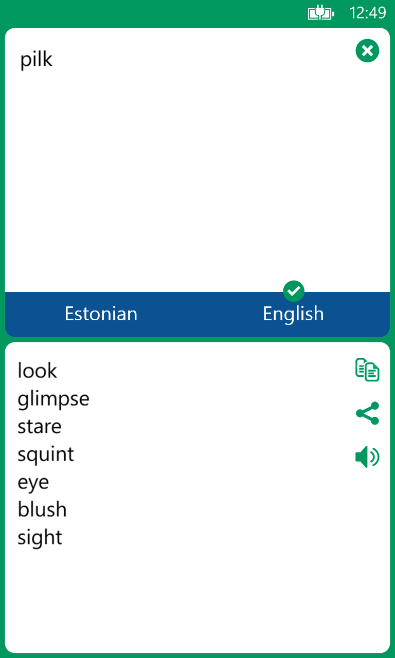Estonian English Translator for Windows 10 Mobile