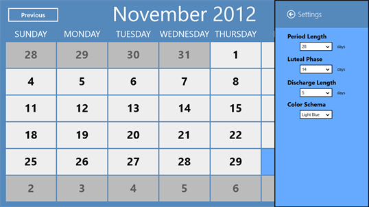Menstrual Calendar screenshot 2