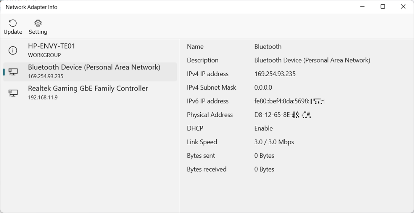 #1. Network Adapter Info (Windows) Przez: okano
