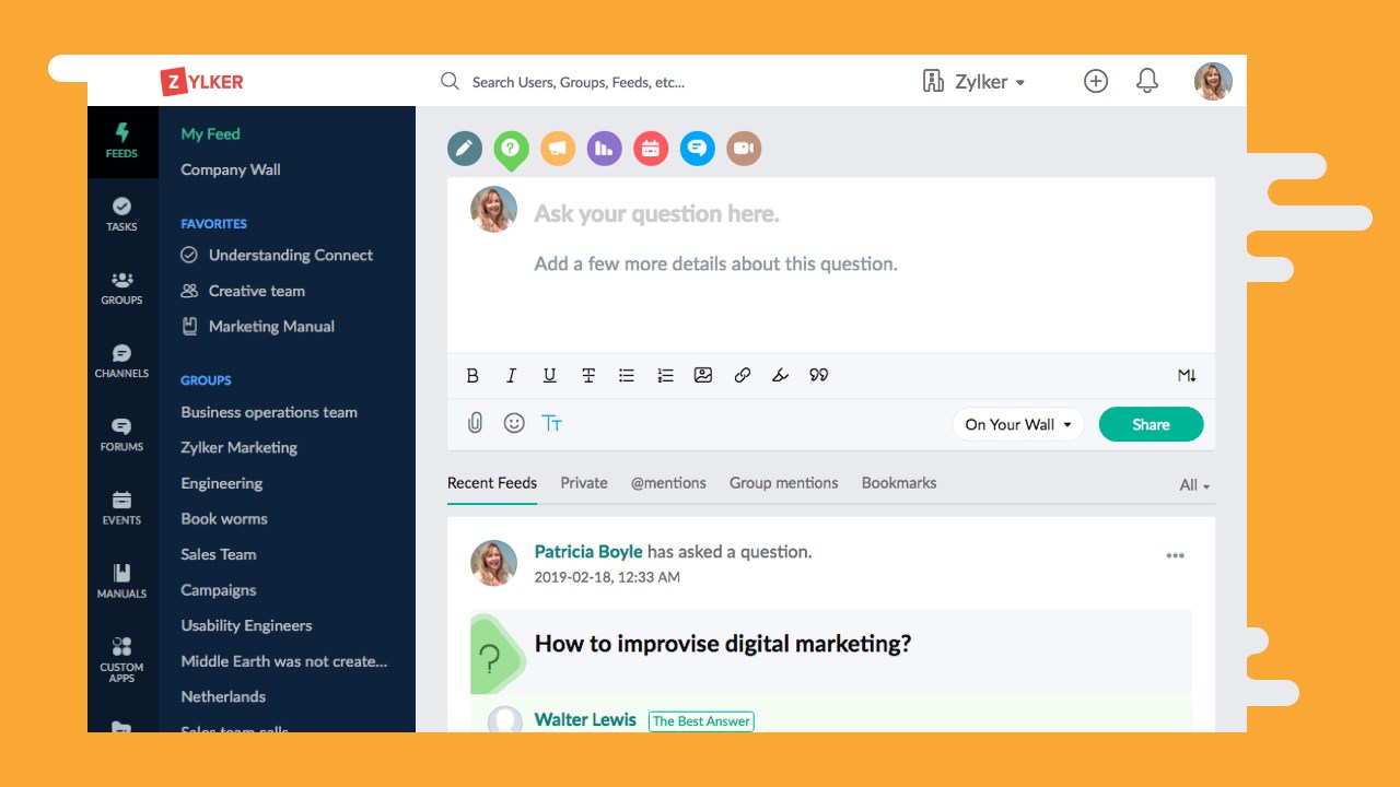 Snapshot 1 of Zoho Connect